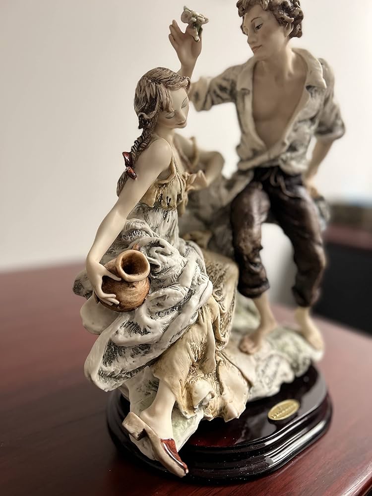 ジョゼッペアルマーニ 騎乗する女性 馬 白馬 陶器 人形 置物