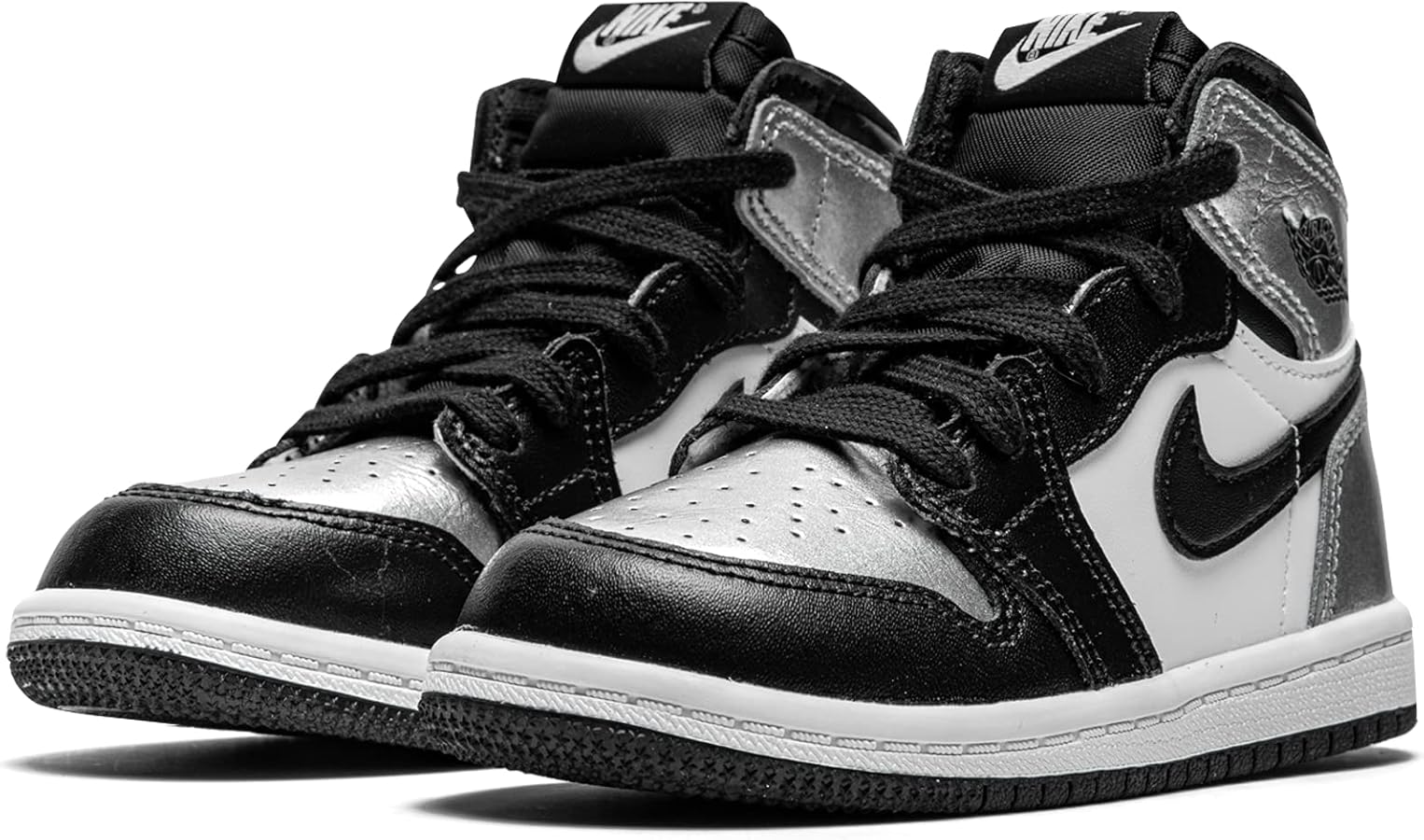 Amazon.com | Nike Toddler Jordan 1 High OG Td Silver Toe, Black