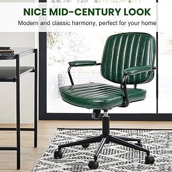 Amazon.com: Artswish Mid Century Office Desk Chair - Green Leather