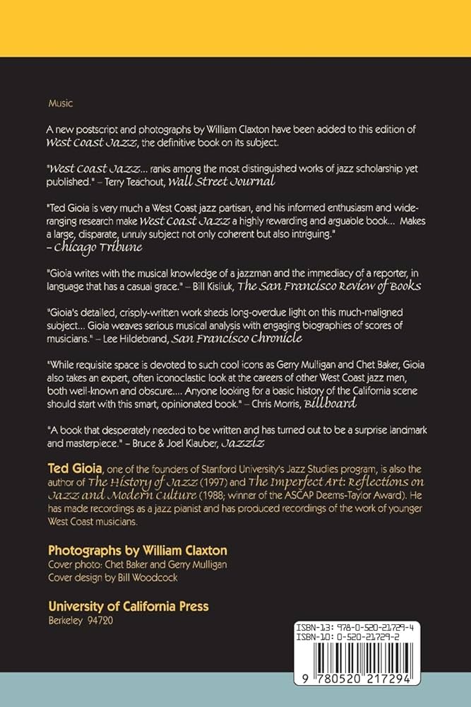 West Coast Jazz: Modern Jazz in California, 1945-1960: Gioia, Ted