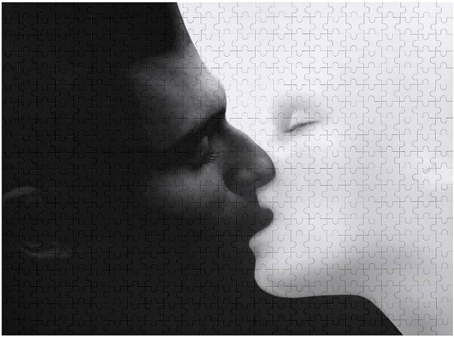 Amazon.co.jp: ジグソーパズル 白黒 キス カップル 陰陽 300ピース
