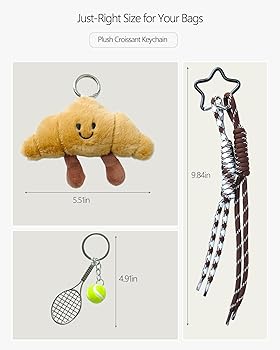 Amazon.com: Croissant Keychain - Plush Croissant Bag Charm, Cute