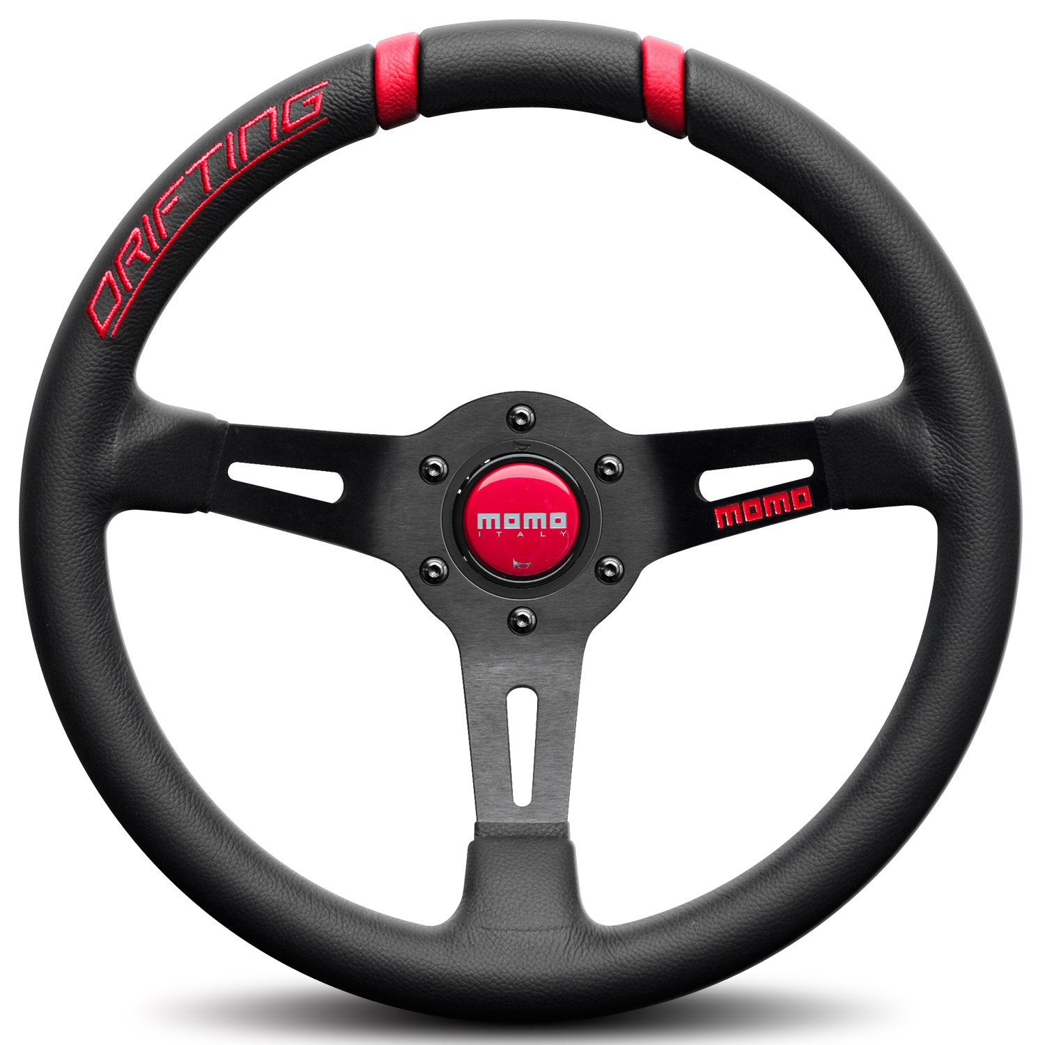 Momo DRF33BK1R Drifting Red 330 mm Leather Steering Wheel