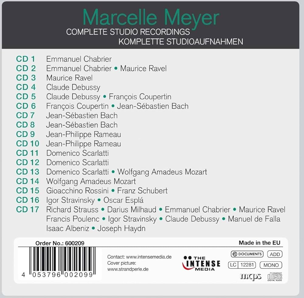 Marcelle Meyer, Maurice Ravel, Claude Debussy, Johann Sebastian