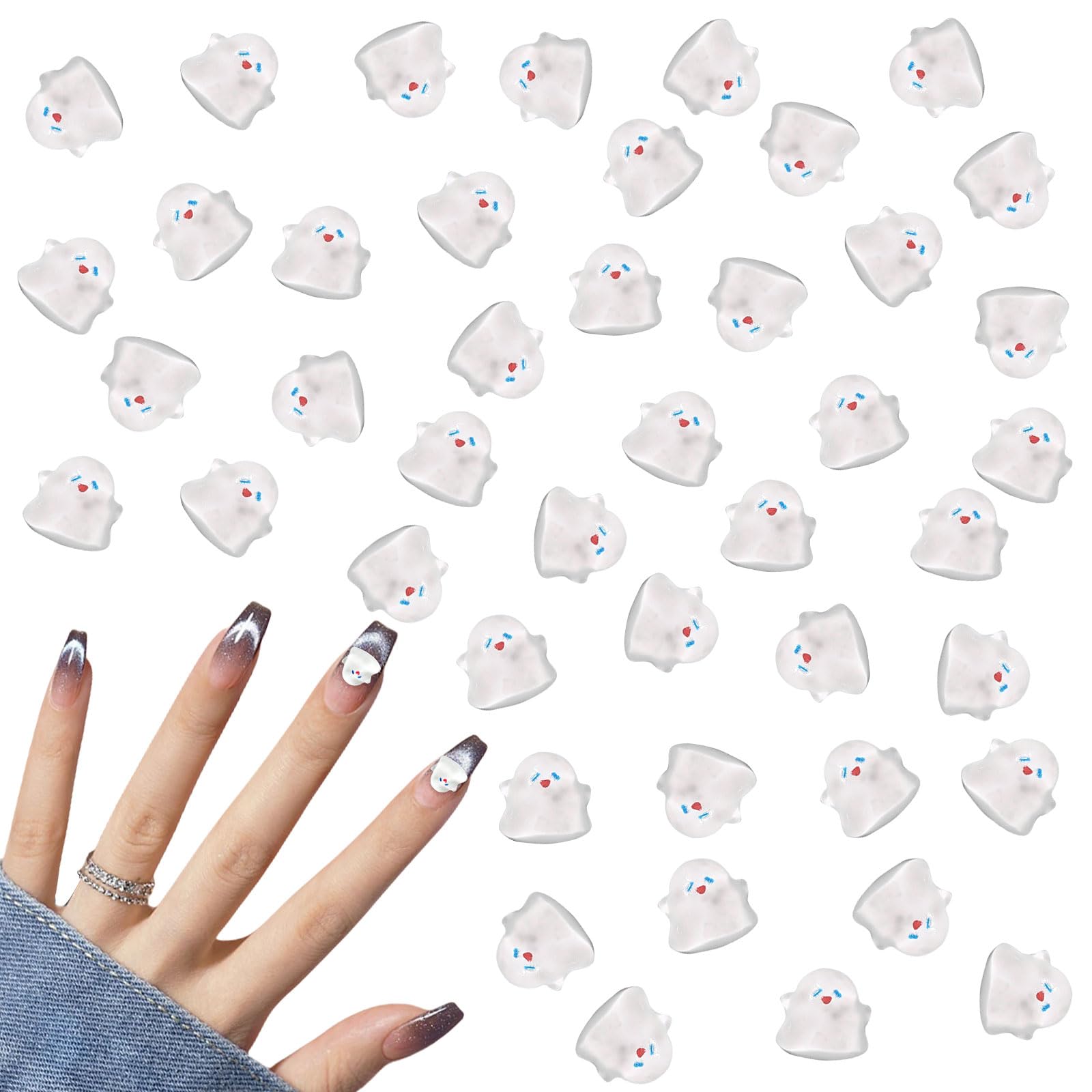 Amazon | ネイルパーツ おばけ 100個セット 3D 立体 可愛い 幽霊