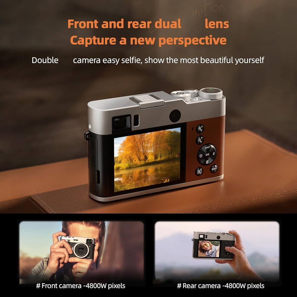 Amazon | 5K デジタルカメラ オートフォーカス デジカメ 48MP デュアル