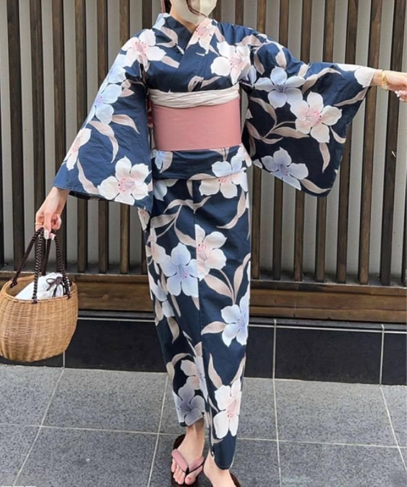 Amazon.co.jp: GRL グレイル 百合柄 浴衣 帯 2点セット : ファッション