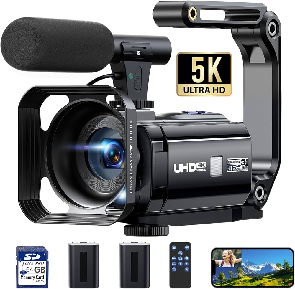 Amazon.com : 5K Camcorder Video Camera 56MP 16X Dual Lens Vlogging