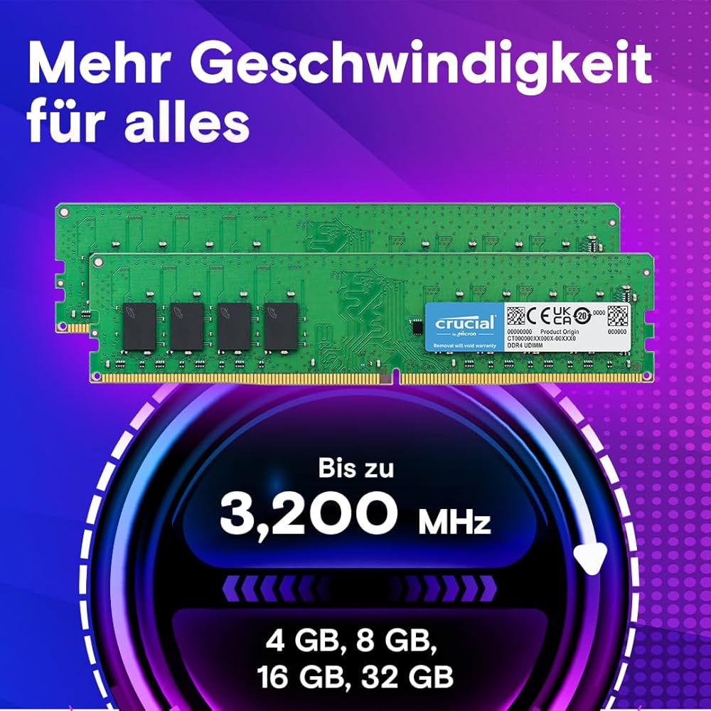 Crucial RAM 8GB DDR4 2400MHz CL17 Desktop Arbeitsspeicher Kit