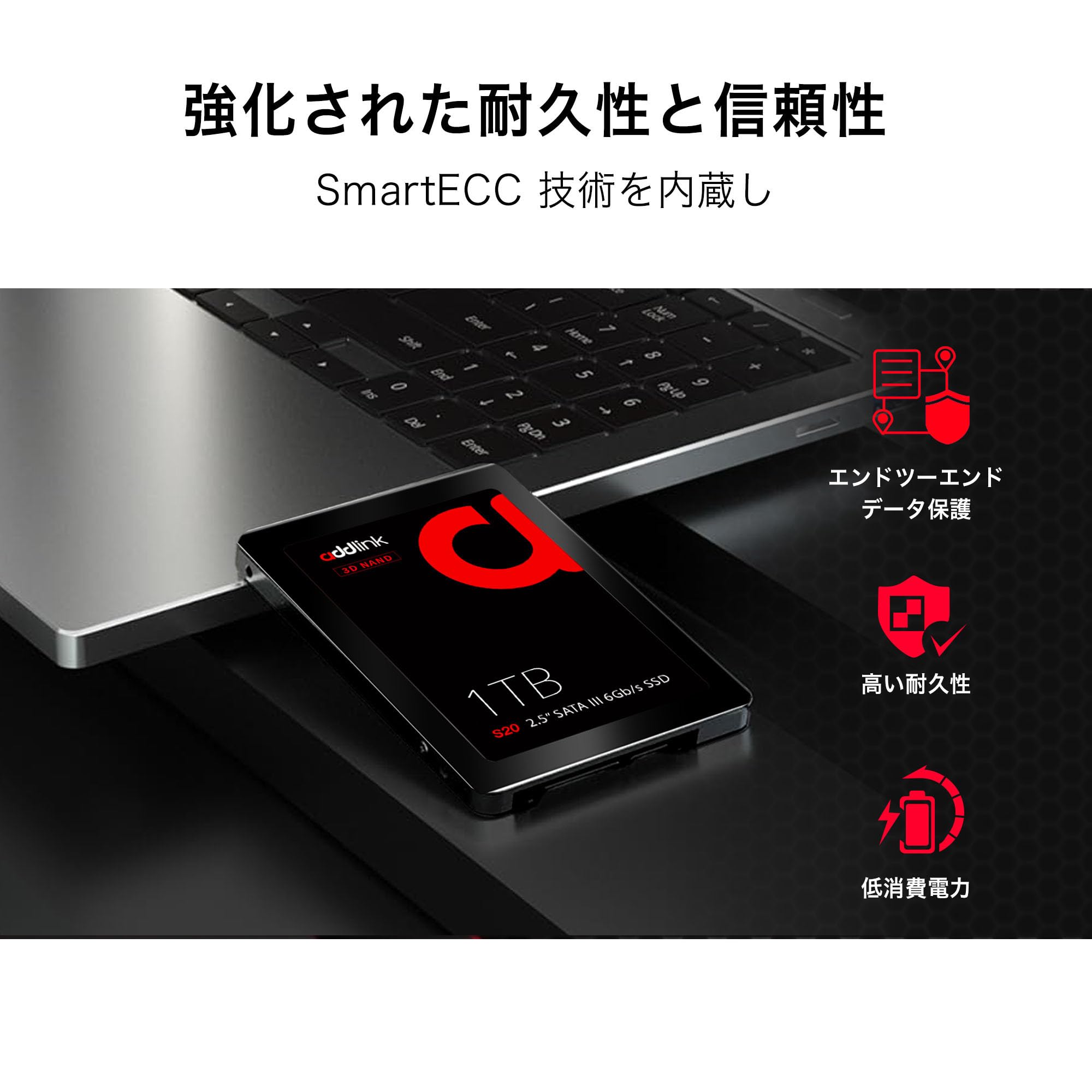 Amazon | addlink S20 台湾製 1TB 内蔵SSD | 読取り最大 500MB/s