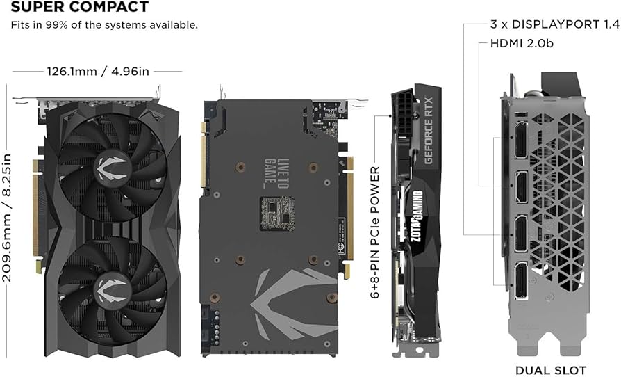 ZOTAC Gaming GeForce RTX 2070 Super Mini 8GB GDDR6 256-Bit 14Gbps