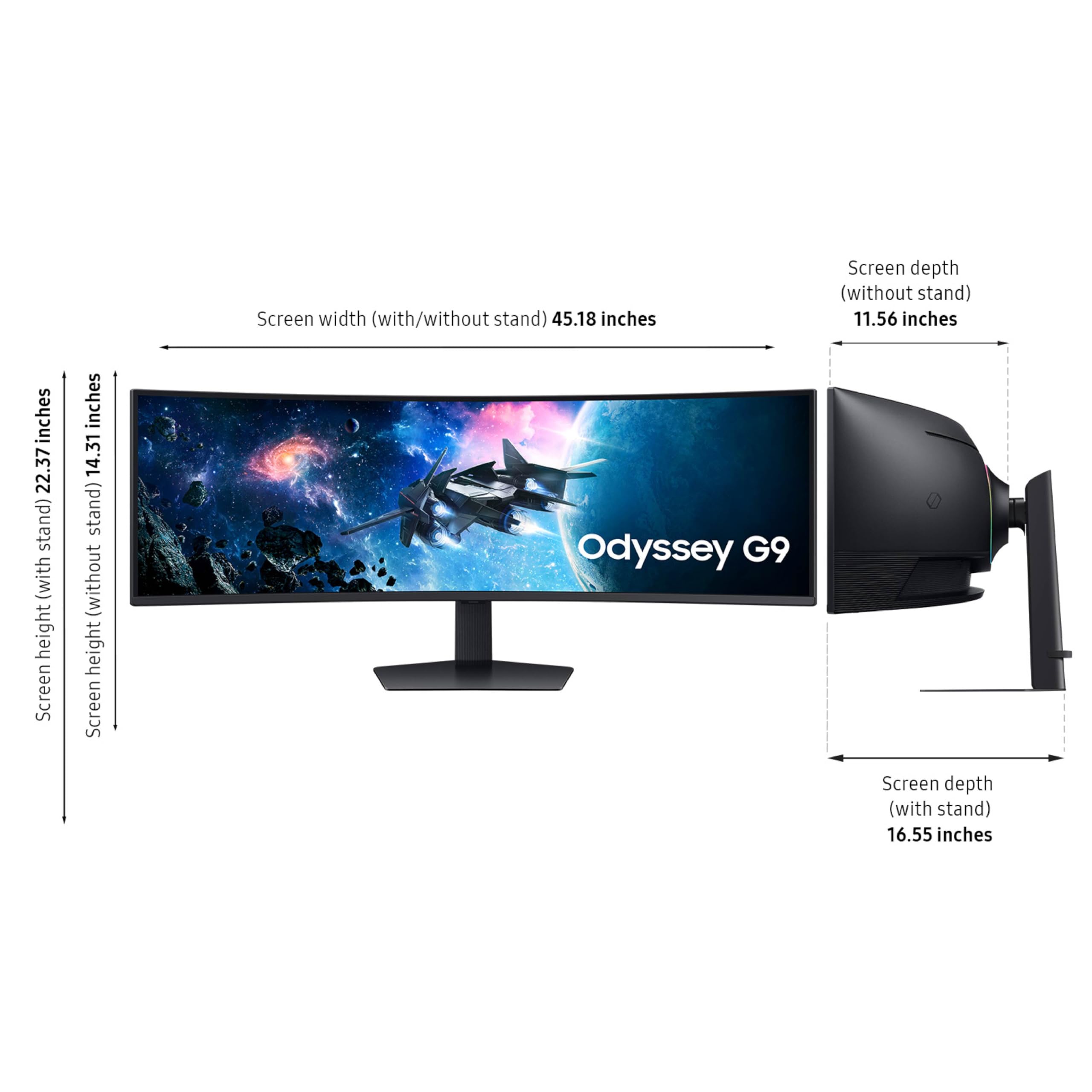 Amazon.com: Samsung 49” Odyssey G9 Series DQHD 1000R Curved Gaming