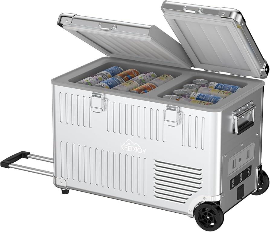 Amazon.co.jp: KEEPJOY アルミ製 車載冷蔵庫 40L ポータブル冷蔵庫