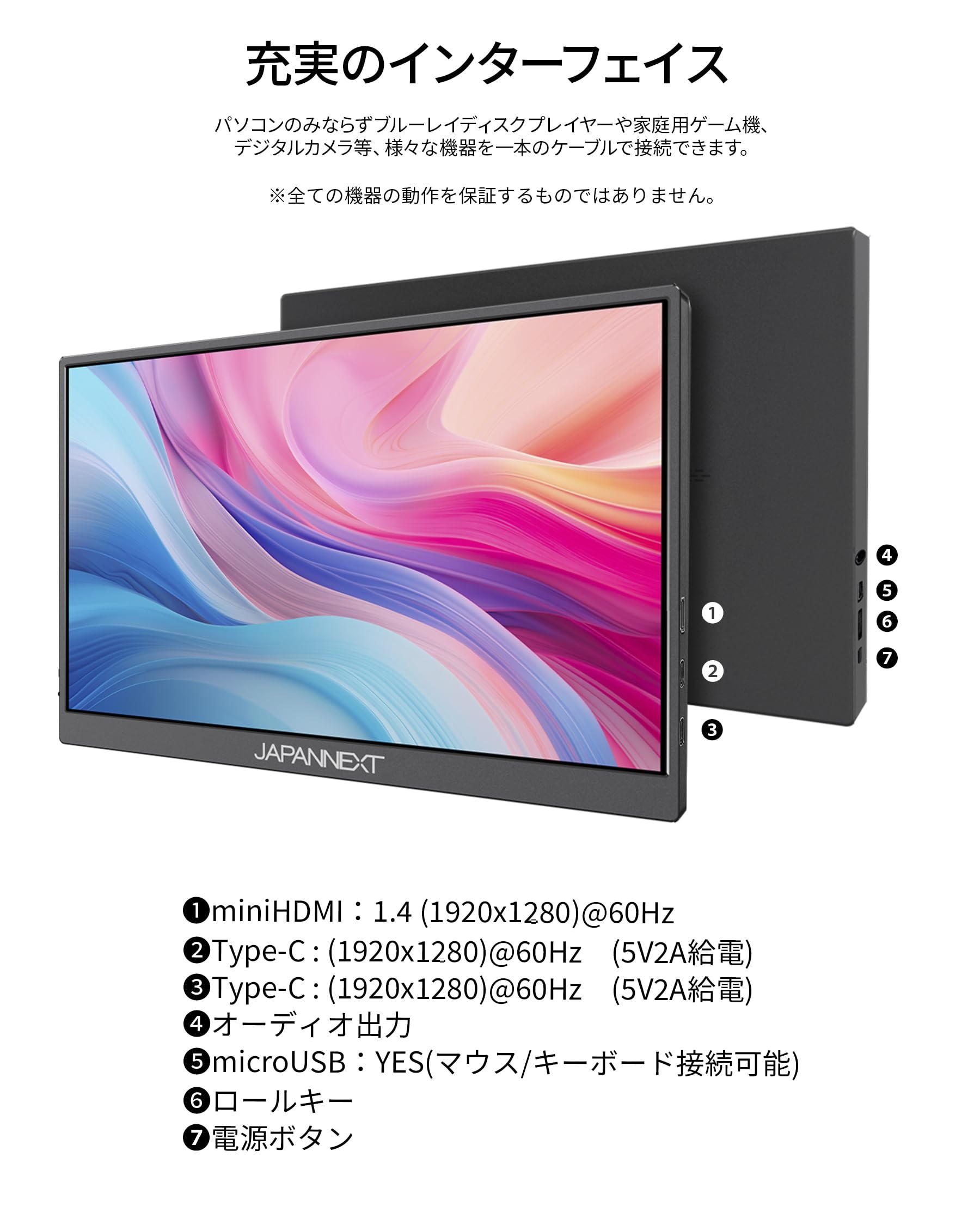 Amazon.co.jp: JAPANNEXT 10.5-inch IPS Panel, Full HD+ (1920x1280