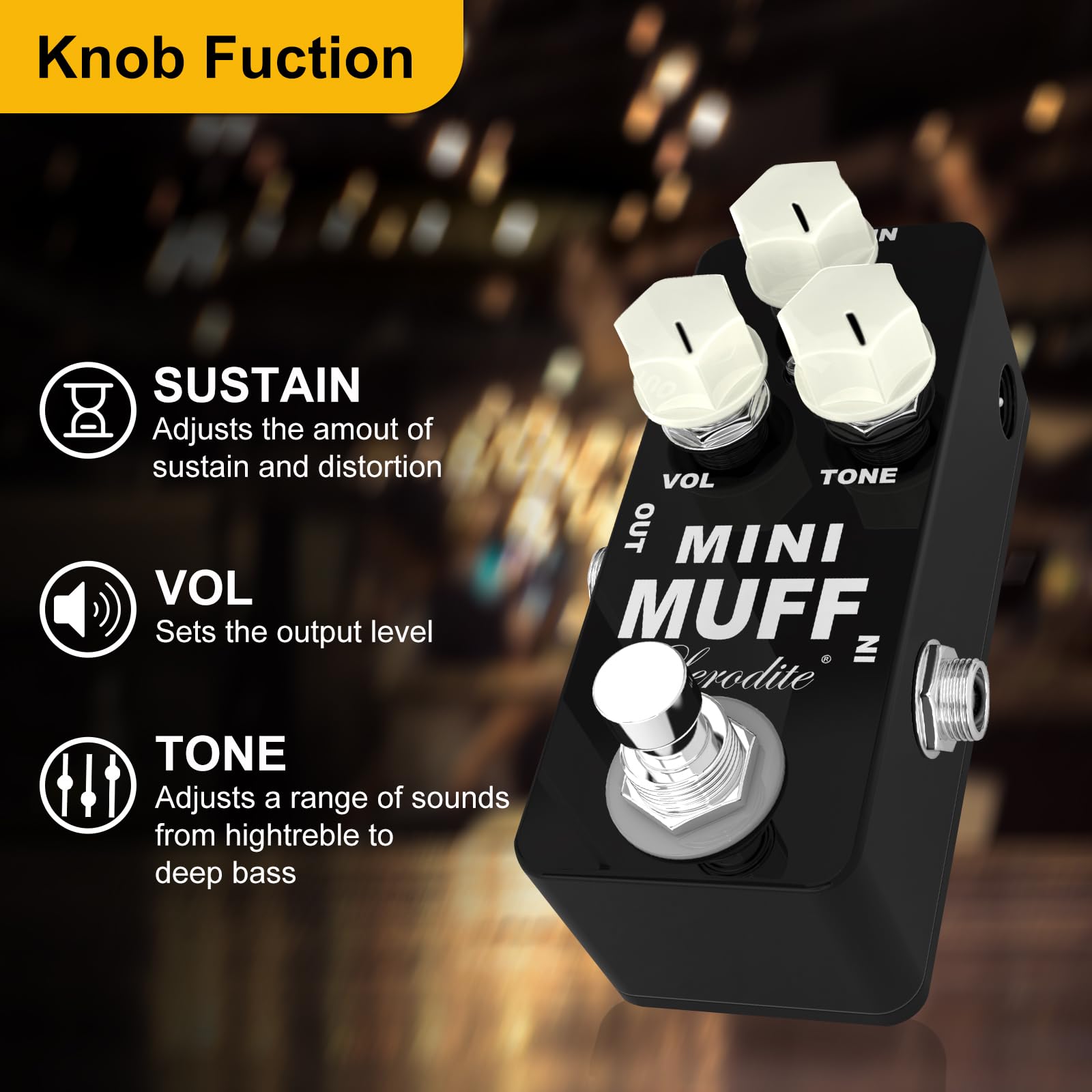 Amazon | Fuzz Mini Muff Guitar Effect Pedal Electric Guitar