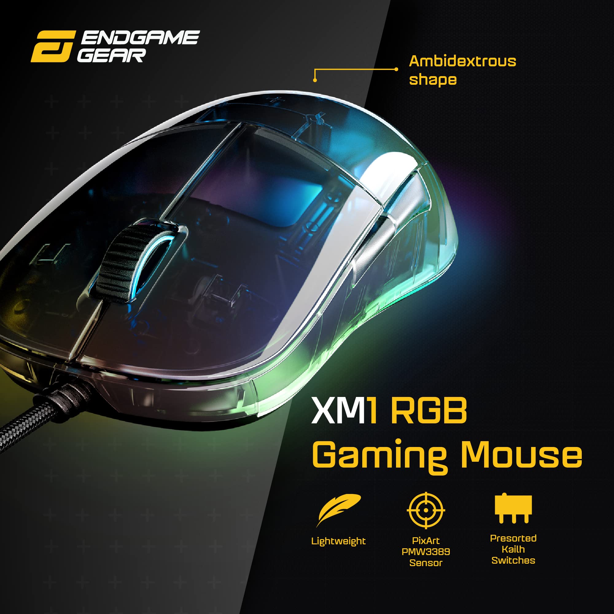 Amazon.co.jp: ENDGAME GEAR XM1 RGB ゲーミングマウス PMW3389