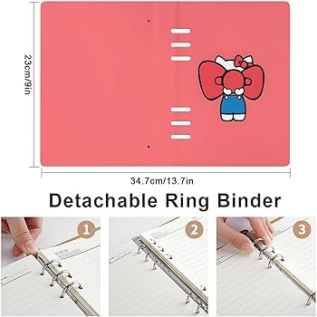 Amazon.co.jp: ハローキティ システム手帳 PU ノートメモ帳 バインダー