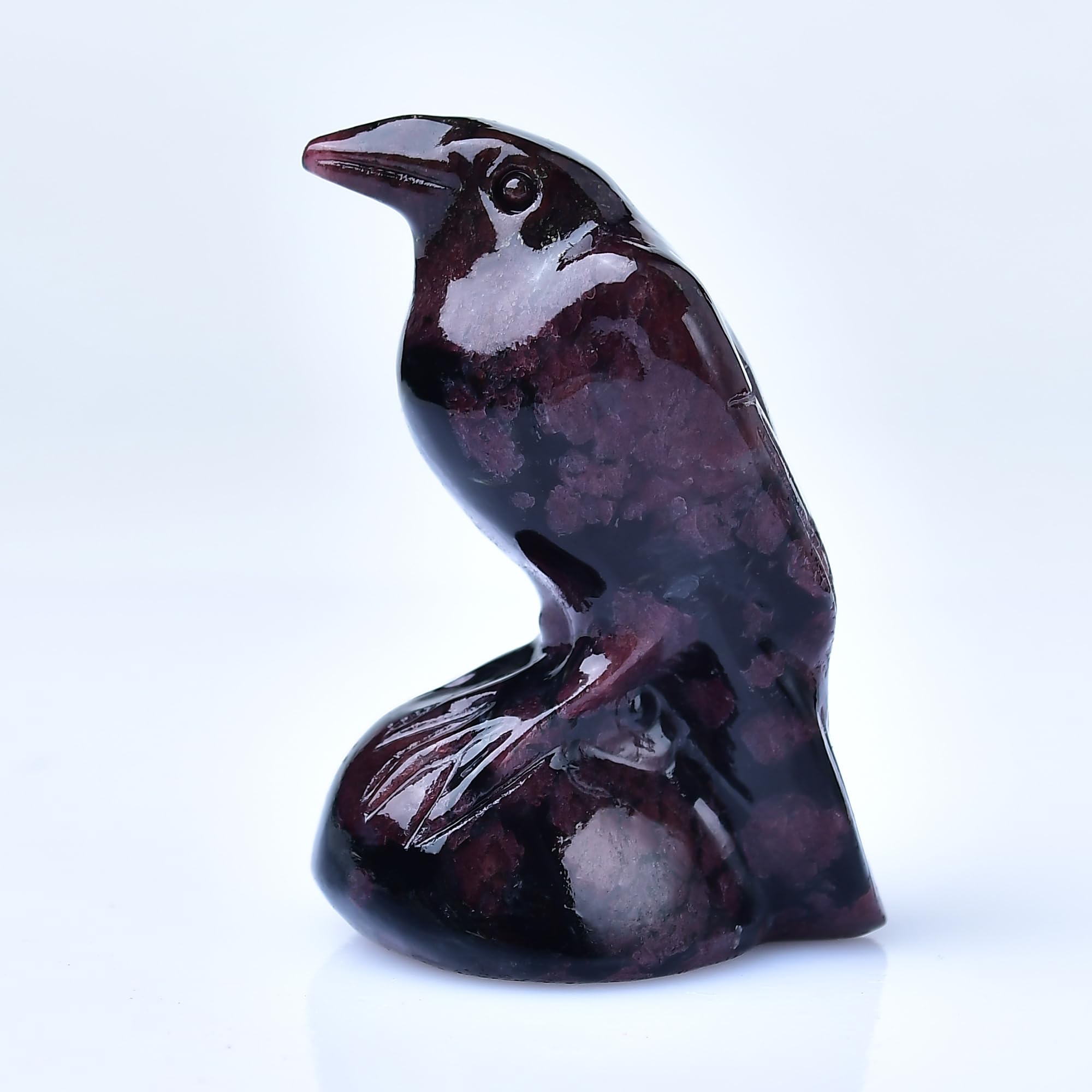 Amazon.com: WUYOUSHI Natural Garnet Crystal Raven Statue 2