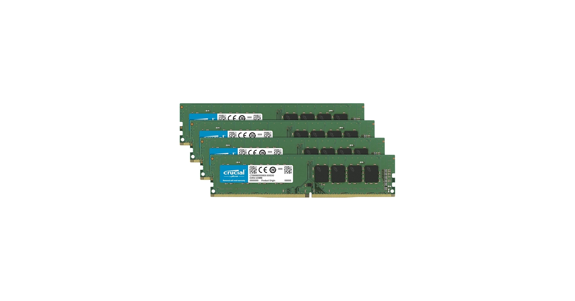 Crucial 32GB Kit (8GBx4) DDR4 2666 MT/s (PC4-21300) SR x8 DIMM 288