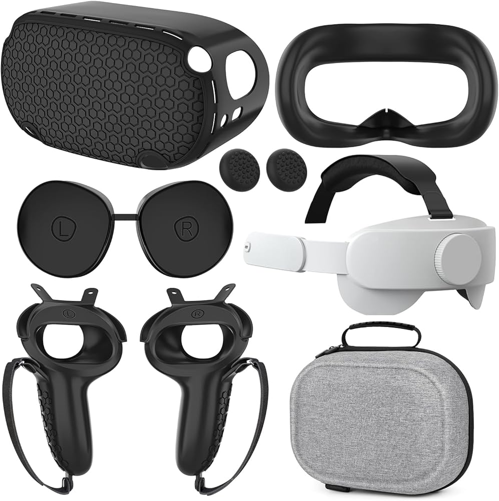 Amazon.com: Quest 2 Accessories - Head Strap, Case, Face Cover