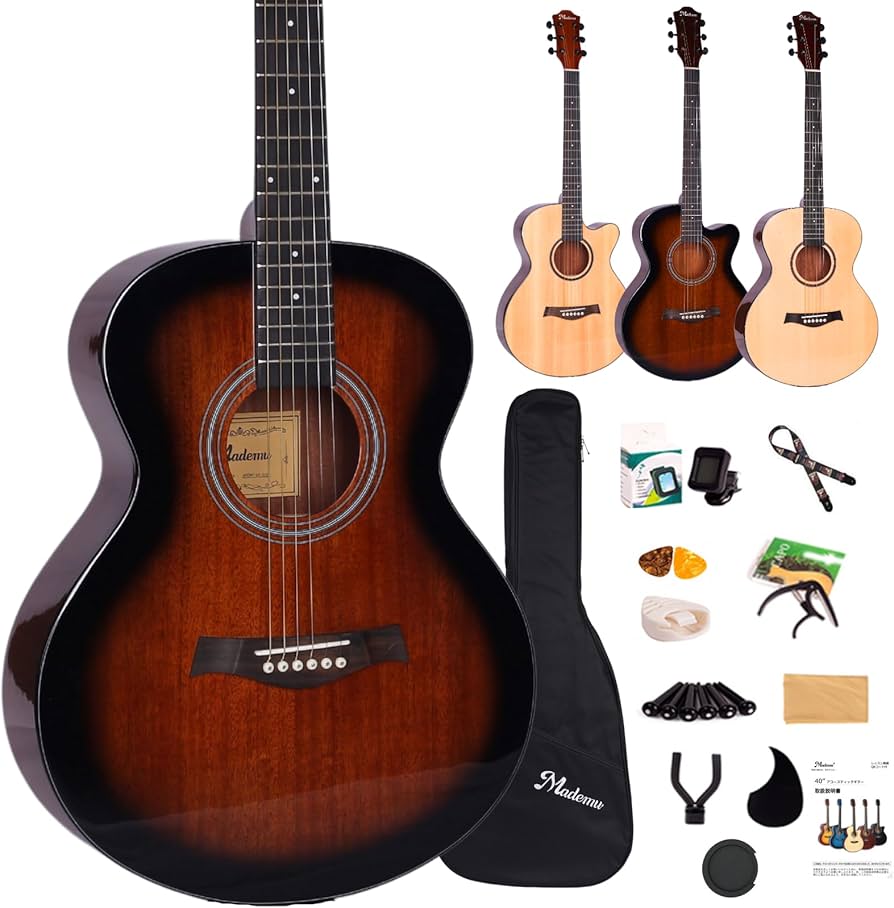 Amazon | Mademu マホガニー単板 アコースティックギター フォーク