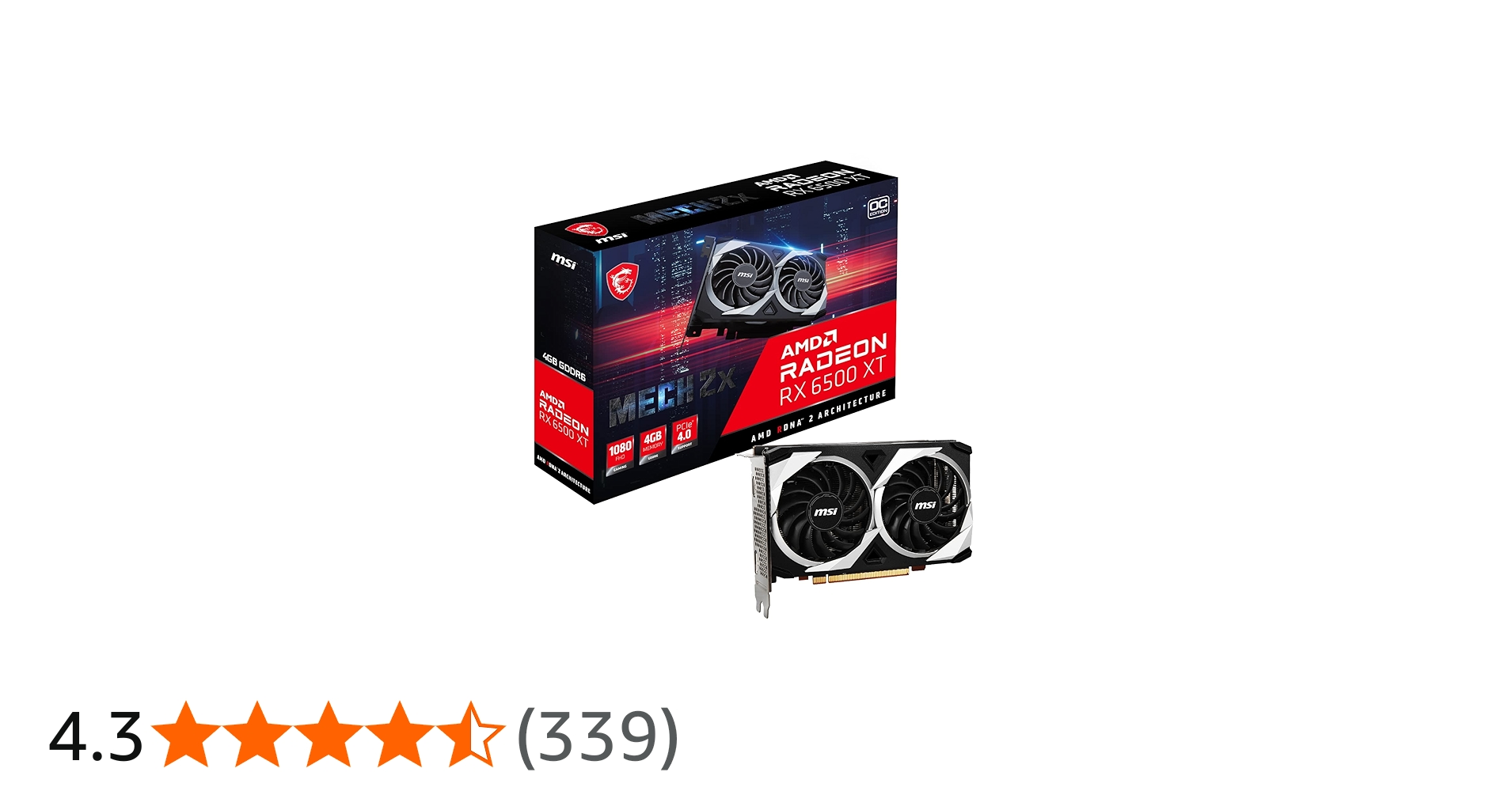 Amazon | MSI Radeon RX 6500 XT MECH 2X 4G OC グラフィックスボード
