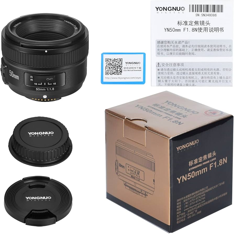 Amazon.com : YONGNUO YN50mm F1.8N Standard Prime Lens, Large