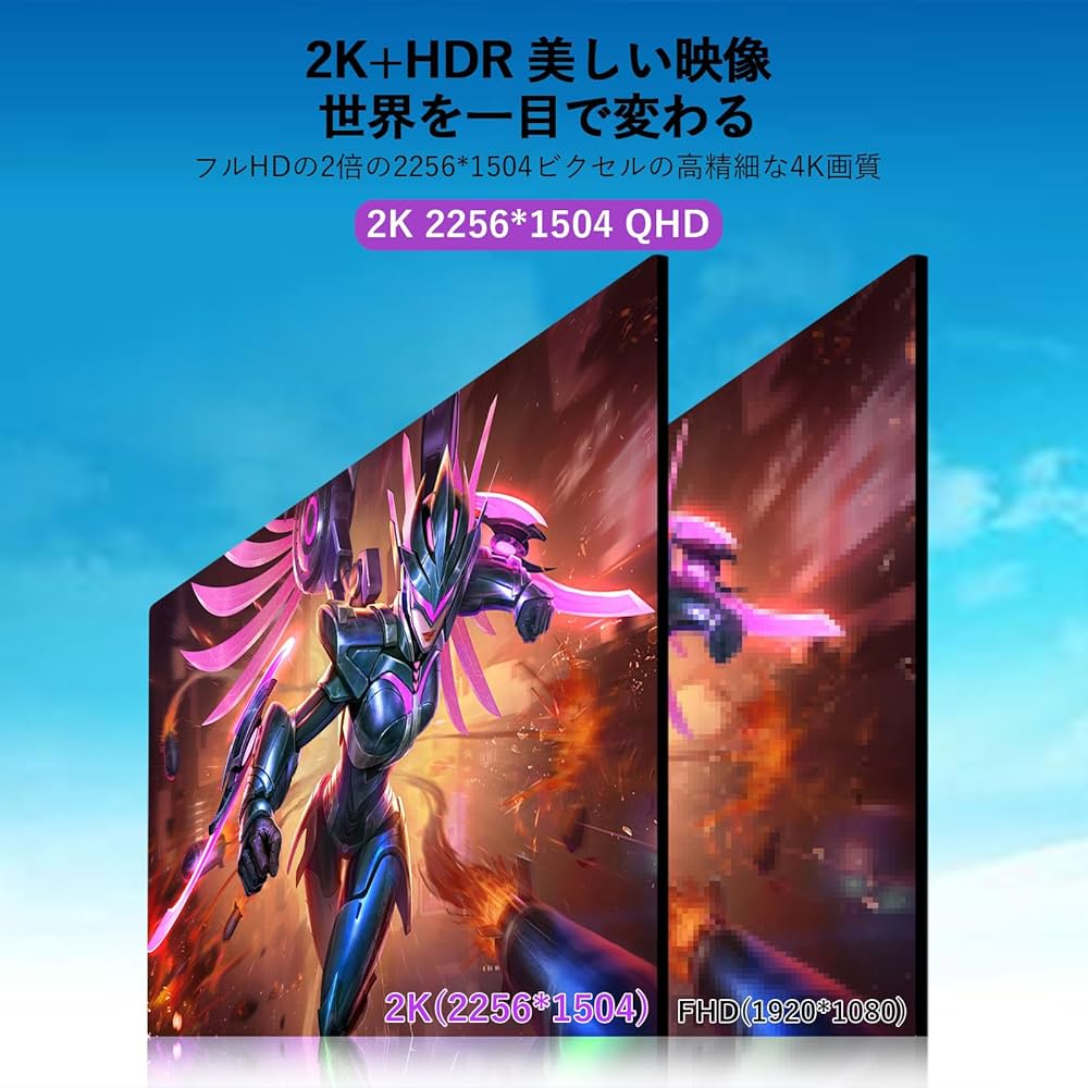 Amazon.co.jp: CNBANAN モバイルモニター 13.5インチ 2K解像度