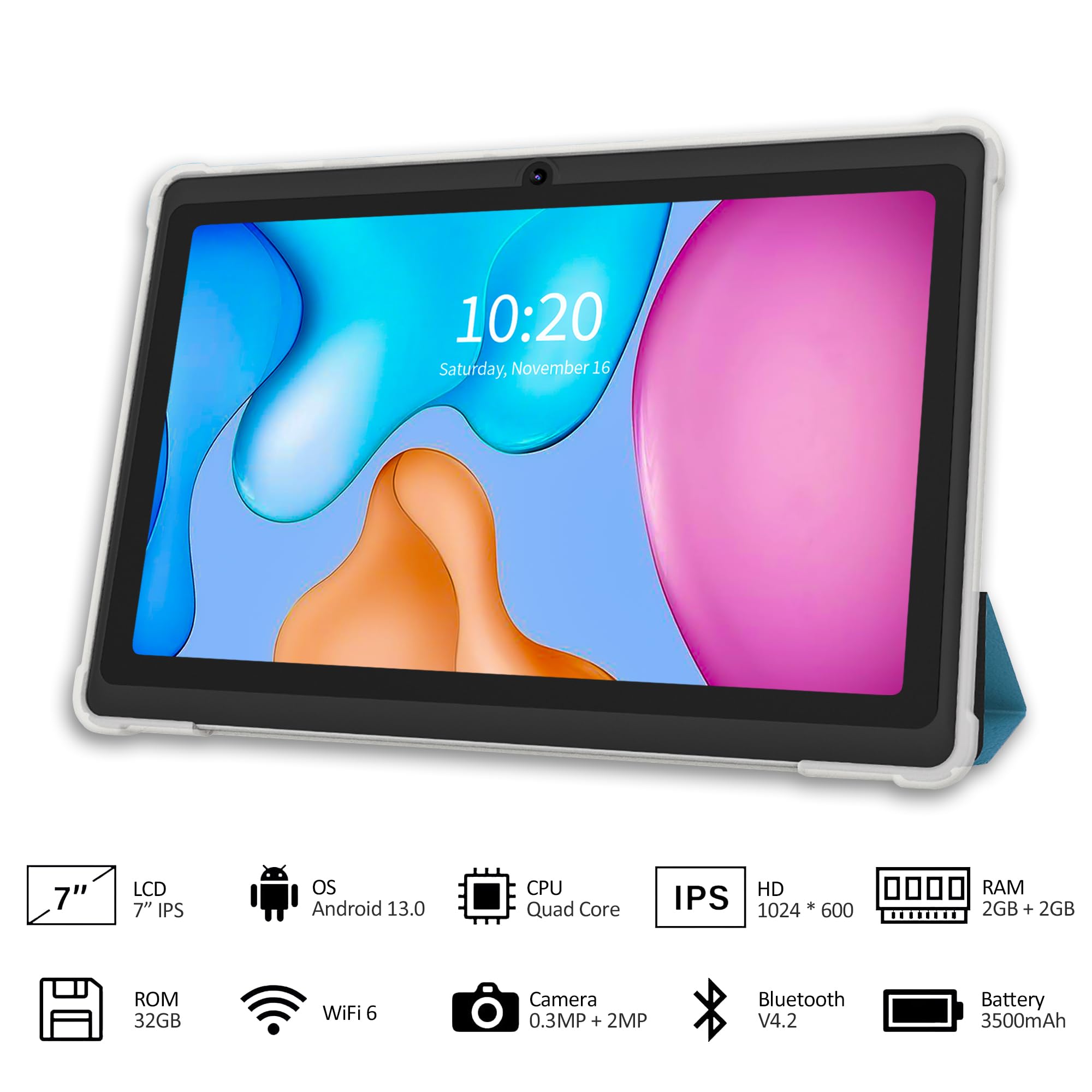 Amazon.com : VOLENTEX 7 Inch Tablet, Quad Core Android 13 OS, 32GB
