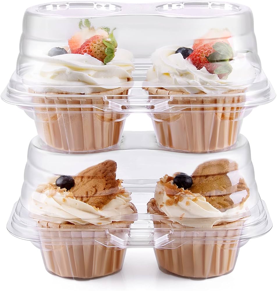 Amazon｜Himetsuya カップケーキボックス 2個 - 50個パック - 積み重ね