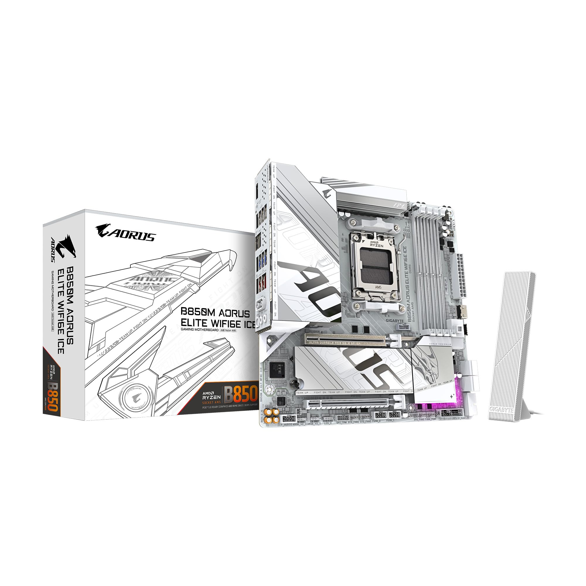 Amazon.com: GIGABYTE B850M AORUS Elite WIFI6E ICE AMD AM5 mATX