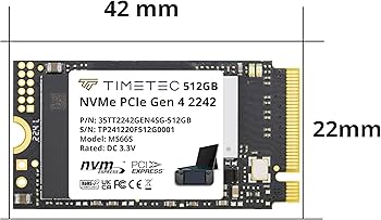 Amazon.com: Timetec 512GB M.2 2242 SSD NVMe PCIe Gen4x4 讀/寫速度