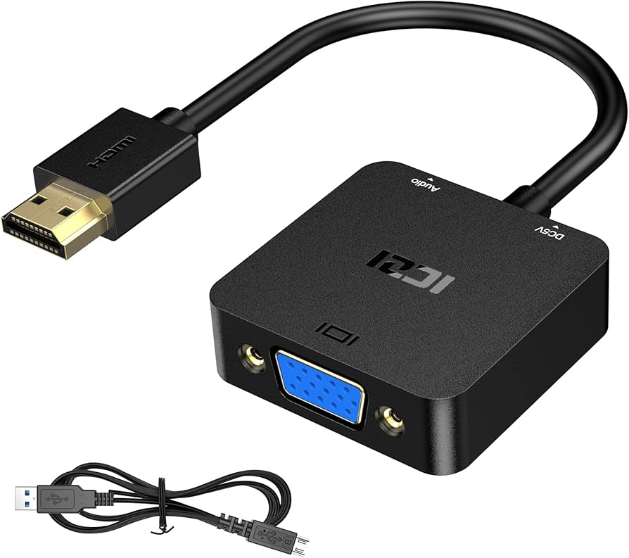 Amazon | ICZI HDMI VGA 変換アダプター 音声出力対応 d-sub 15ピン
