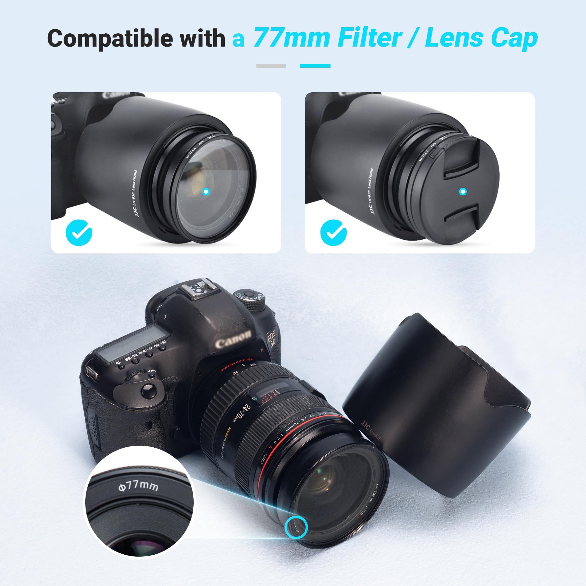 Amazon | JJC 可逆式 レンズフード 花形 Canon EW-83F 互換 EF 24-70mm