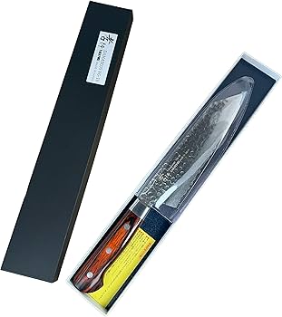 Amazon | 堺孝行 槌目ダマスカス VG10割込み 33層 剣型三徳 160mm | 堺
