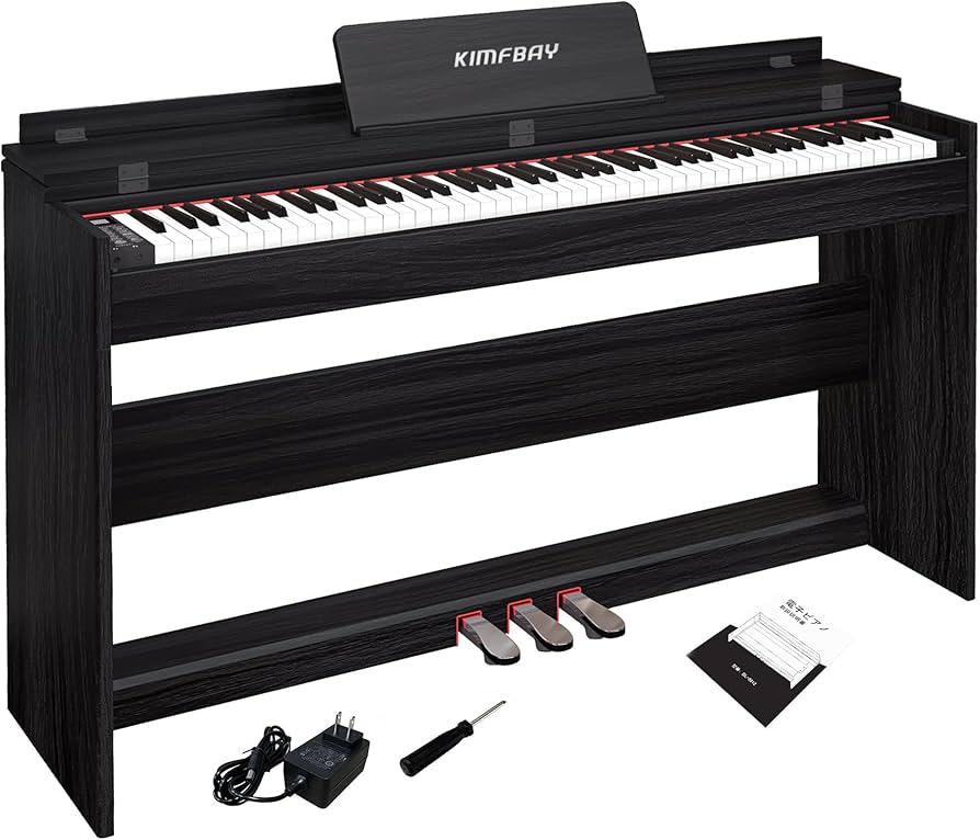 Amazon | KIMFBAY 電子ピアノ 88鍵盤 ハンマーアクション鍵盤 木製