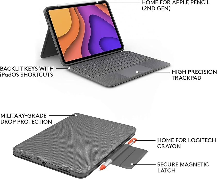 Amazon.com: Logitech Folio Touch iPad Keyboard Case with Trackpad