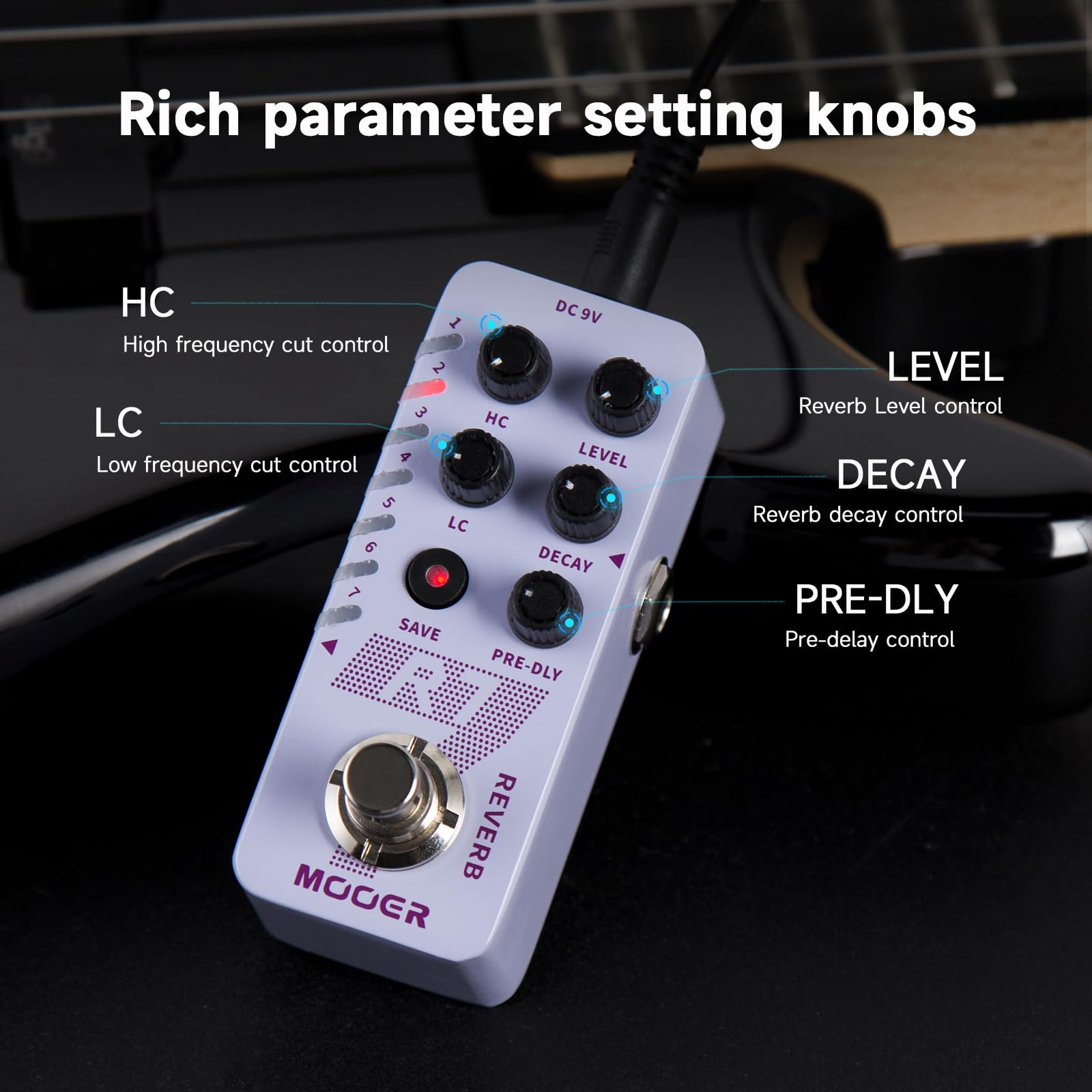 Amazon.com: MOOER R7 Guitar Reverb Pedal, 7 Different, Rich and