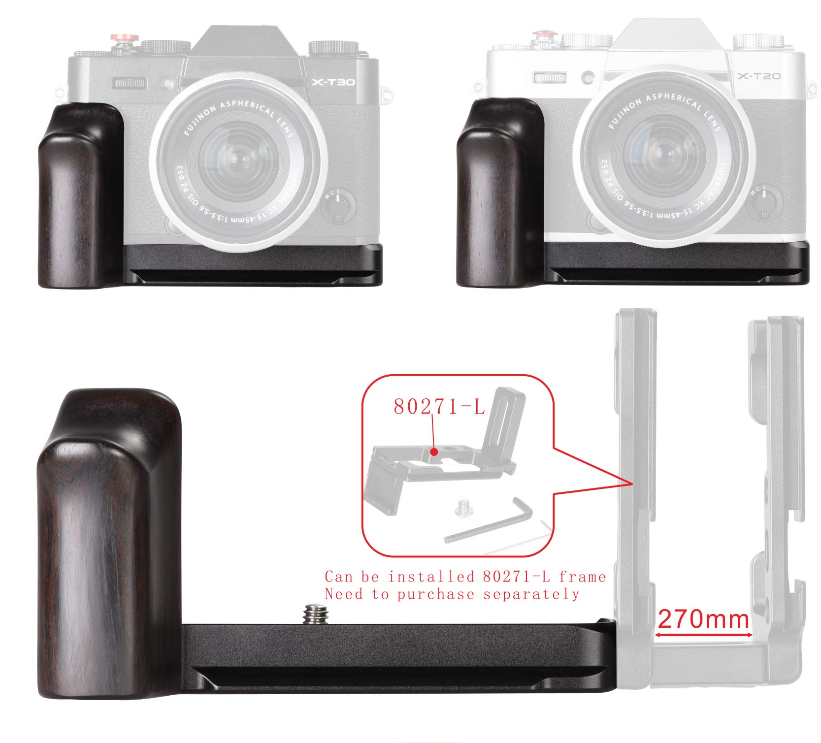 Amazon | WEPOTO Fujifilm X-T10 X-T20 X-T30 XT30II用ハンドグリップ