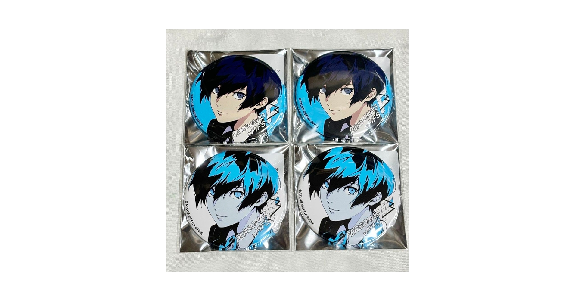 ペルソナ3 主人公 結城理 FIFSイラスト展 缶バッジ 50個セット 白