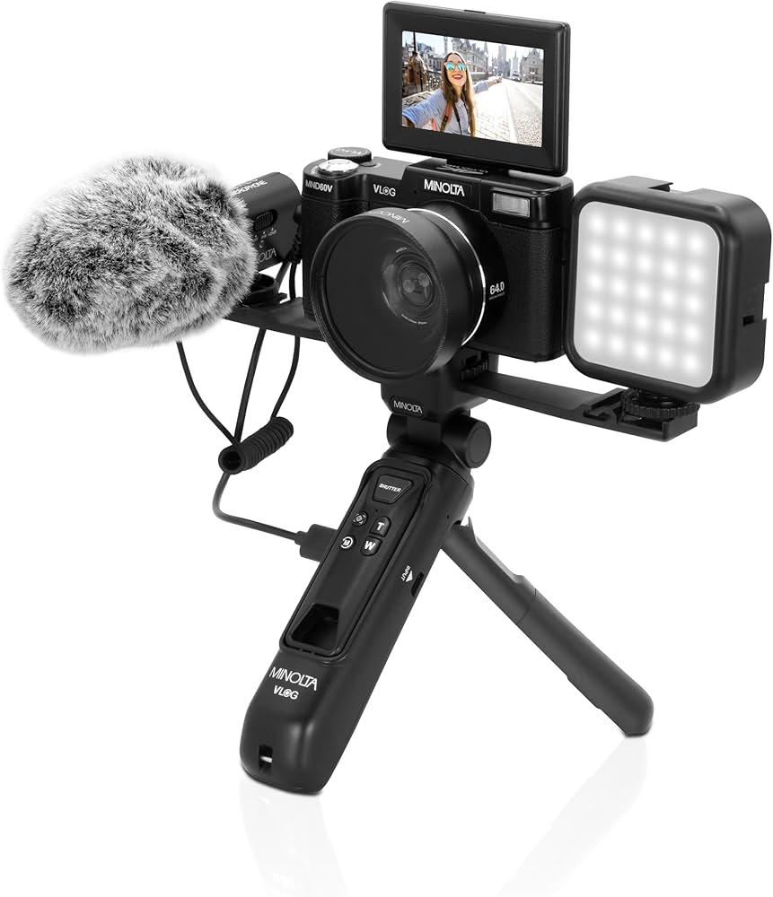 Amazon.com : Minolta 64MP 4K60FPS VLOG Camera Kit – Digital