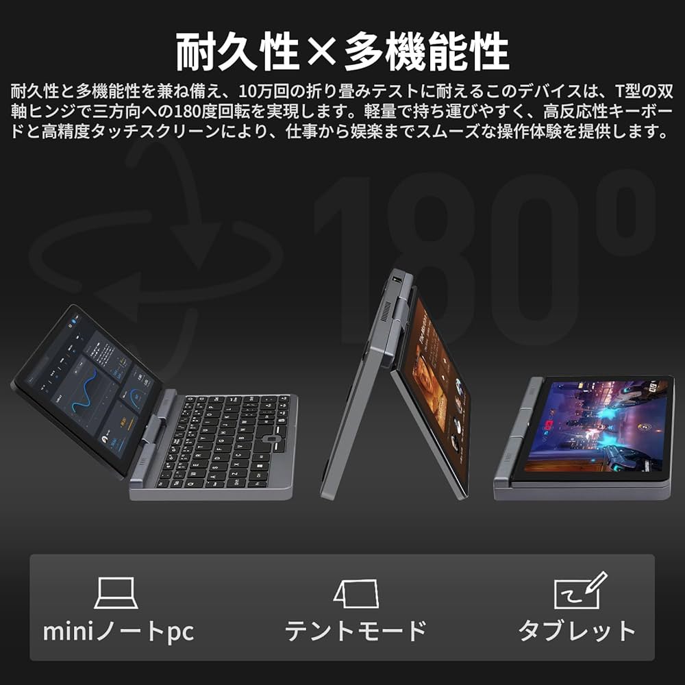 Amazon.co.jp: SERYUB Pocket 8インチ 超軽量 2in1ノートパソコン 12GB