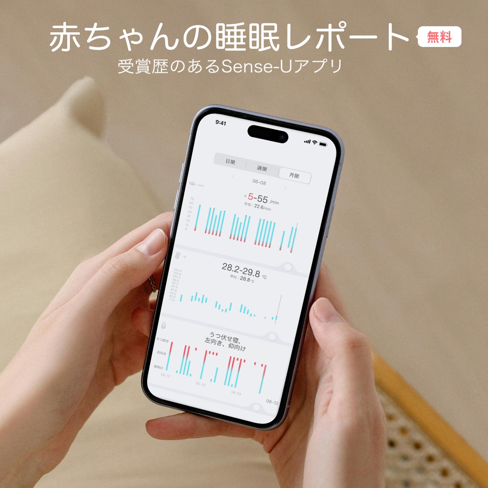 Amazon.co.jp: Sense-U Proベビーモニター(長距離版)と見守りカメラ