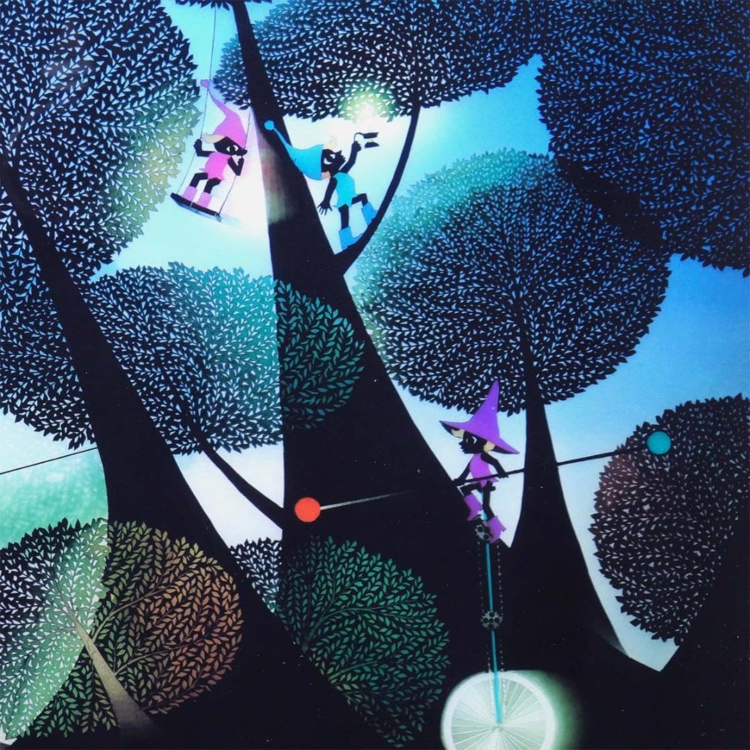 Amazon.co.jp: 藤城清治 こびとの楽園 DX 影絵 作家直筆サイン 版画