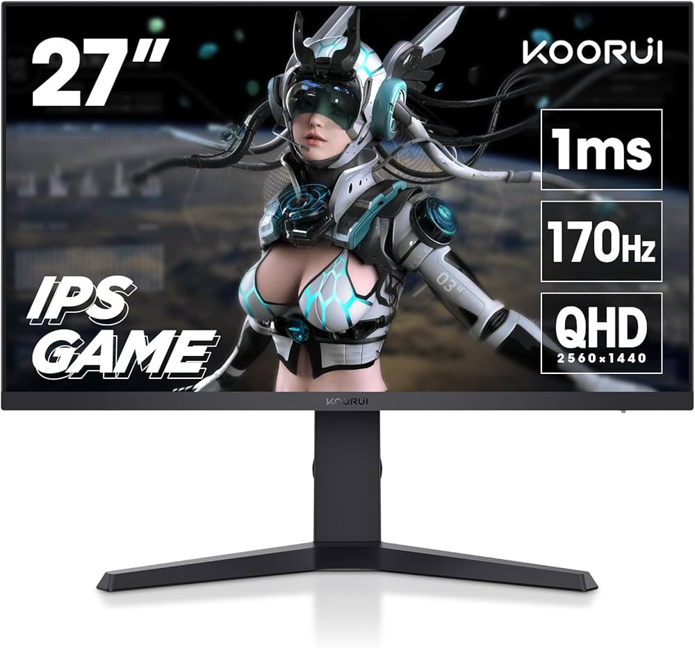 Amazon.co.jp: KOORUI ゲーミングモニター 27インチ モニター 170Hz