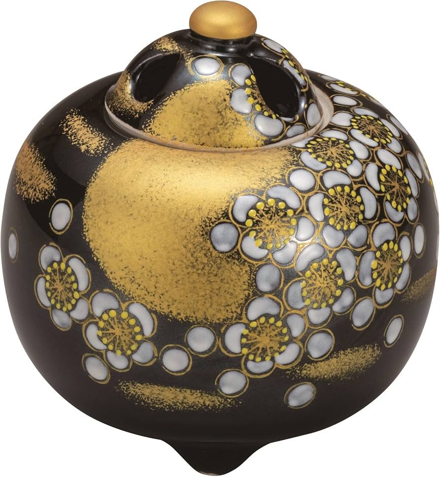 Amazon｜『九谷焼』香炉（3.5号）金彩梅月 K7-1434｜仏壇用香炉