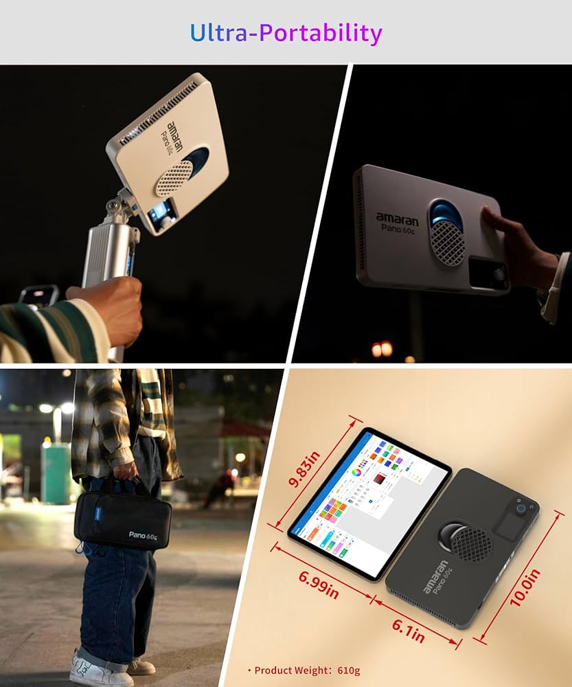 Amazon.com : amaran Pano 60c Kit,Compact 60W RGBWW Full Color