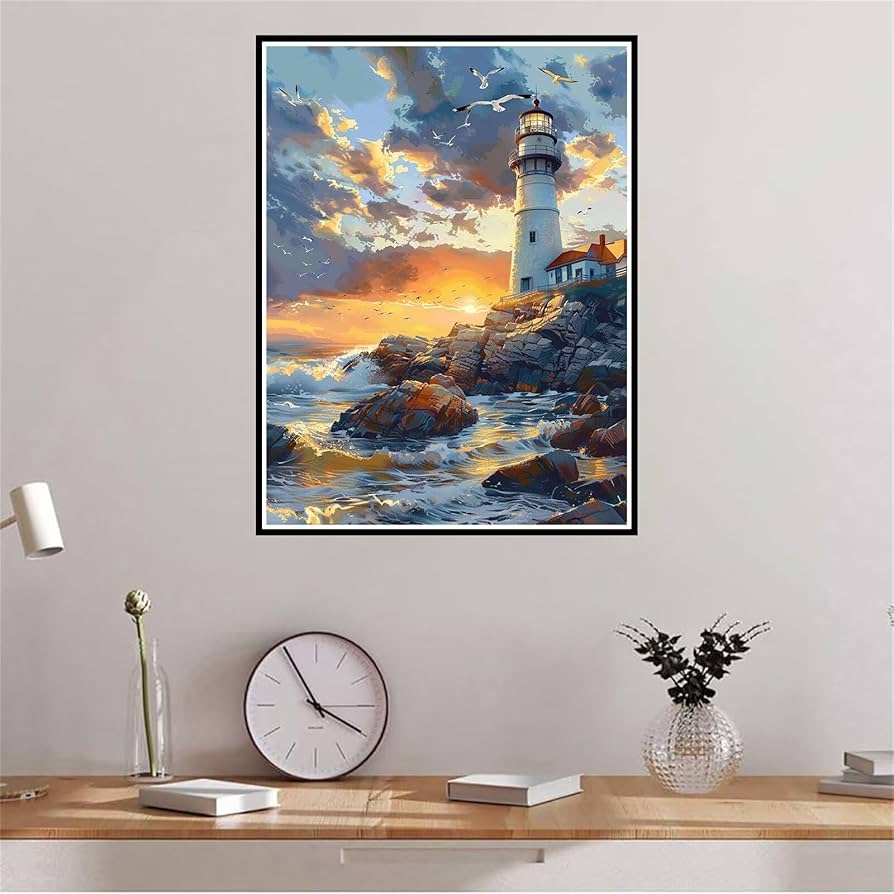 Amazon.com: Lighthouse Diamond Art, Landscape Diamond Painting