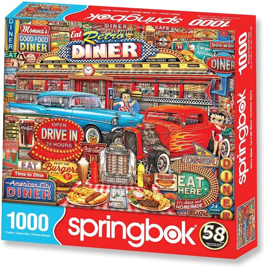 Amazon | Springbok's 1000ピース ジグソーパズル レトロダイナー 米国
