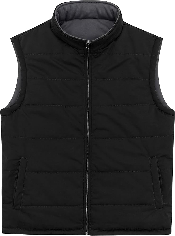 Soularge Men's Big and Tall Winter Zip up Stand Collar Puffer Vest